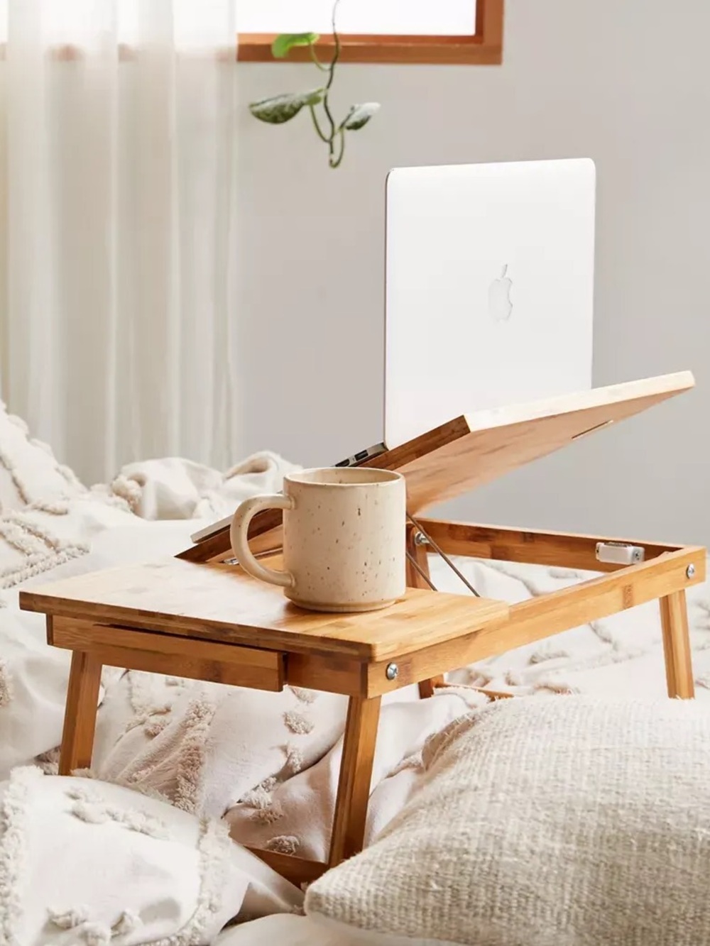 Urban Outfitters Adjustable Bamboo Laptop Bed Tray - Natural Wood